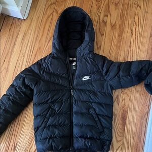 Nike Black Hooded Kids Puffer Jacket